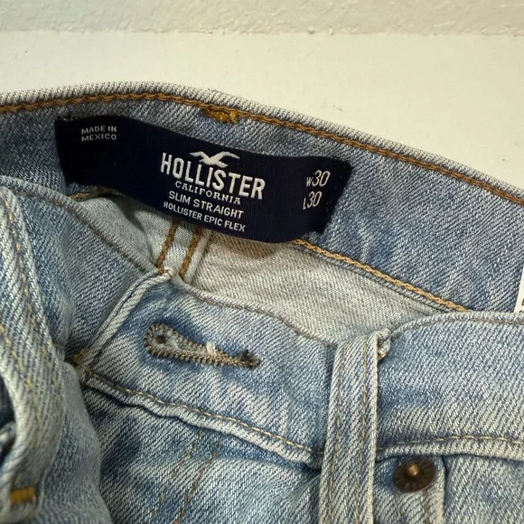 Hollister Blue Straight Jeans Classic Style - Picture 3 of 3